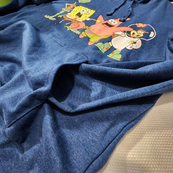 Spongebob Sweater unisex size XXL (19) Color Blue hoodie pocket - Picture 5 of 10